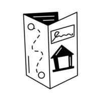 A gallery brochure outlining the details of a curated exhibit vector