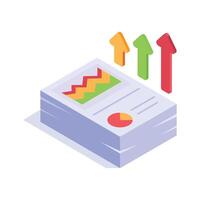 A chart with arrows showing performance trends and business growth vector