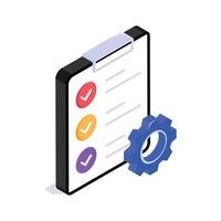 Grab this amazing task management isometric icon in modern style vector