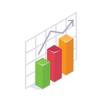 Growth chart representing business performance, improvement, and market analysis vector