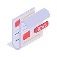 Well designed newspaper isometric in modern design style vector