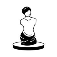 A classical sculpture of a woman displayed in an art exhibit vector