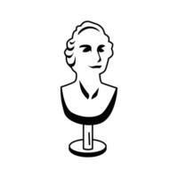 Classical sculpture of a human bust displayed on a stand vector