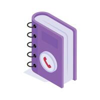 A unique isometric icon of phone book in modern style vector