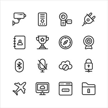 colección de red y comunicación íconos conjunto en moderno estilo vector