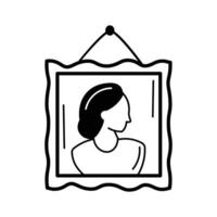 A framed portrait displayed in a gallery or art exhibit vector