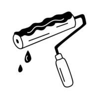 Paint roller used for creating large scale artworks or murals vector