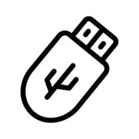 A USB drive symbolizing data storage or technology icon in modern style vector