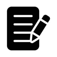Sheet of paper with a pencil symbolizing a document or form to be filled vector
