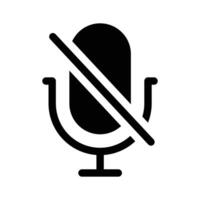 Microphone symbol with a line through it, indicating silence vector