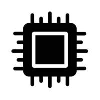 Semiconductor chip used in computers and electronic devices vector