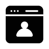 A web browser with a user icon for a social media profile vector