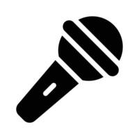 A microphone icon showing audio recording, speaking, or broadcasting vector
