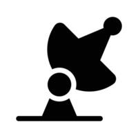 An editable icon of parabolic dish, broadcasting satellite vector