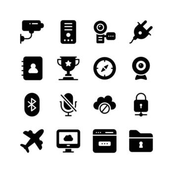 colección de red y comunicación íconos conjunto en moderno estilo vector