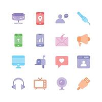 Grab this creatively designed network and communication icons set vector