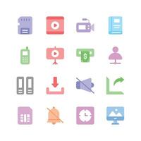 Get this amazing network and communication icons set in modern style vector