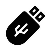 A USB drive symbolizing data storage or technology icon in modern style vector