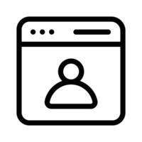 A web browser with a user icon for a social media profile vector