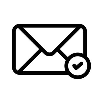 An email symbol with a check mark indicating verified or approved communication vector