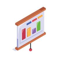 A bar chart presentation for showcasing business data and performance vector