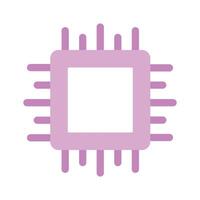 Semiconductor chip used in computers and electronic devices vector