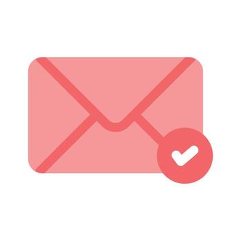 An email symbol with a check mark indicating verified or approved communication vector
