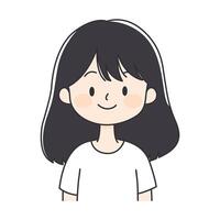 Funny Beautiful Young Girl Cartoon Character with Smiling Expression vector