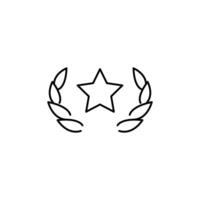laurel wreath star thin outline icon design good for web or mobile app vector
