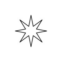 star eight angle thin outline icon design good for web or mobile app vector