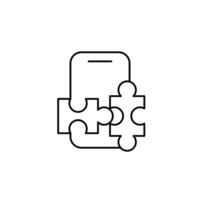 mobile and puzzle thin outline icon design good for web or mobile app vector