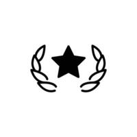 laurel wreath star solid icon design good for web or mobile app vector