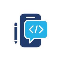 mobile coding app colored icon design good for web or mobile app vector