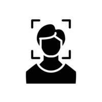 face verification solid icon design good for web or mobile app vector