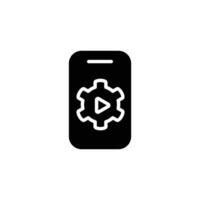 media player app solid icon design good for web or mobile app vector