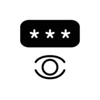 show pasword solid icon design good for web or mobile app vector