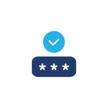 password colored icon design good for web or mobile app vector