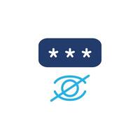 hidden pasword colored icon design good for web or mobile app vector