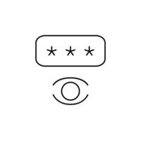 show pasword thin outline icon design good for web or mobile app vector