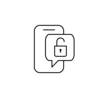 phone security thin outline icon design good for web or mobile app vector
