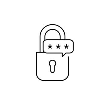 password thin outline icon design good for web or mobile app vector