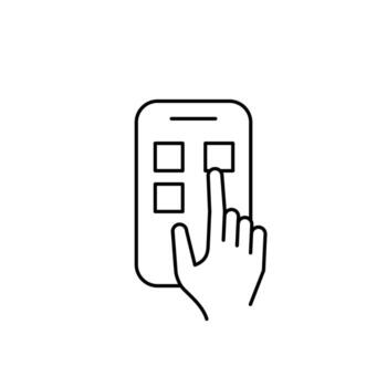 mobile widget thin outline icon design good for web or mobile app vector