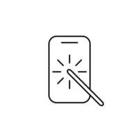 screen touch thin outline icon design good for web or mobile app vector