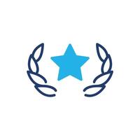 laurel wreath star colored icon design good for web or mobile app vector