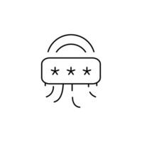 fingerprint pass thin outline icon design good for web or mobile app vector