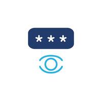 show pasword colored icon design good for web or mobile app vector