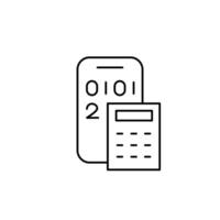 calculator app thin outline icon design good for web or mobile app vector