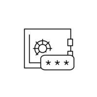 safe pasword thin outline icon design good for web or mobile app vector