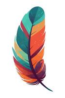 vibrant color in feather icon isolated vector