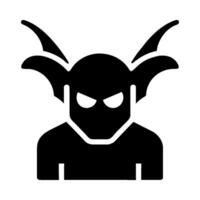 demon character silhouette style icon vector